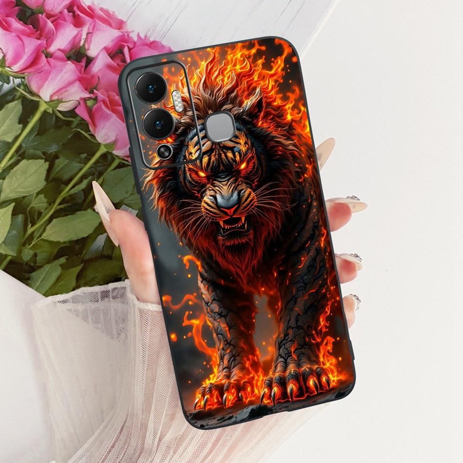 Для Infinix Hot 12 Play 12i Крутой Чехол для Телефона с Рисунком Дракона и Тигра Для Infinix Hot12i 12Play Черные Силиконовые Мягкие Чехлы