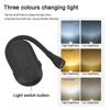 Eye Protection Rechargeable LED Book Light Dimmable 360° Adjustable Night Light 3 Color Mini Size Eye-care Light Travel Use