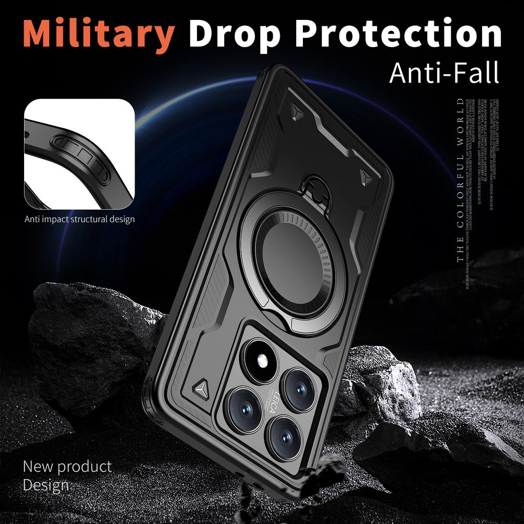 Двухслойный чехол с магнитной фиксацией для Xiaomi 15T Pro 14T Mi15t Mi14t, чехол-кольцо для пальца для Xiao Mi 15T