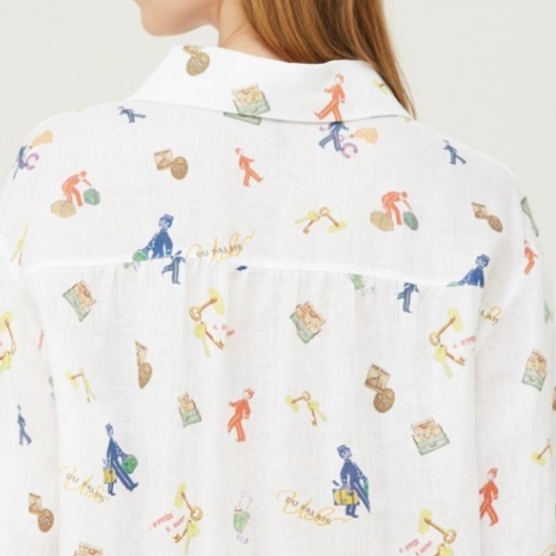  Льняная блузка Benetton Belboy Pattern Bablb5431