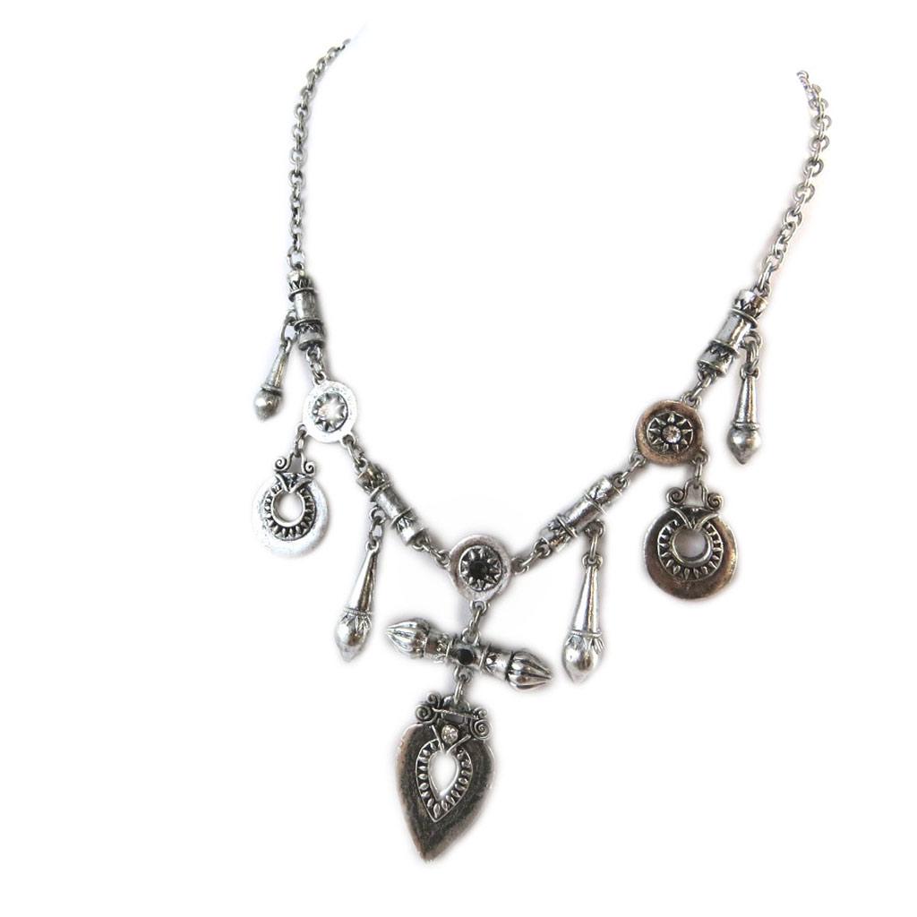 Les Trésors De Lily [E2080] - Designer Necklace 'Memories of the Past' Silver