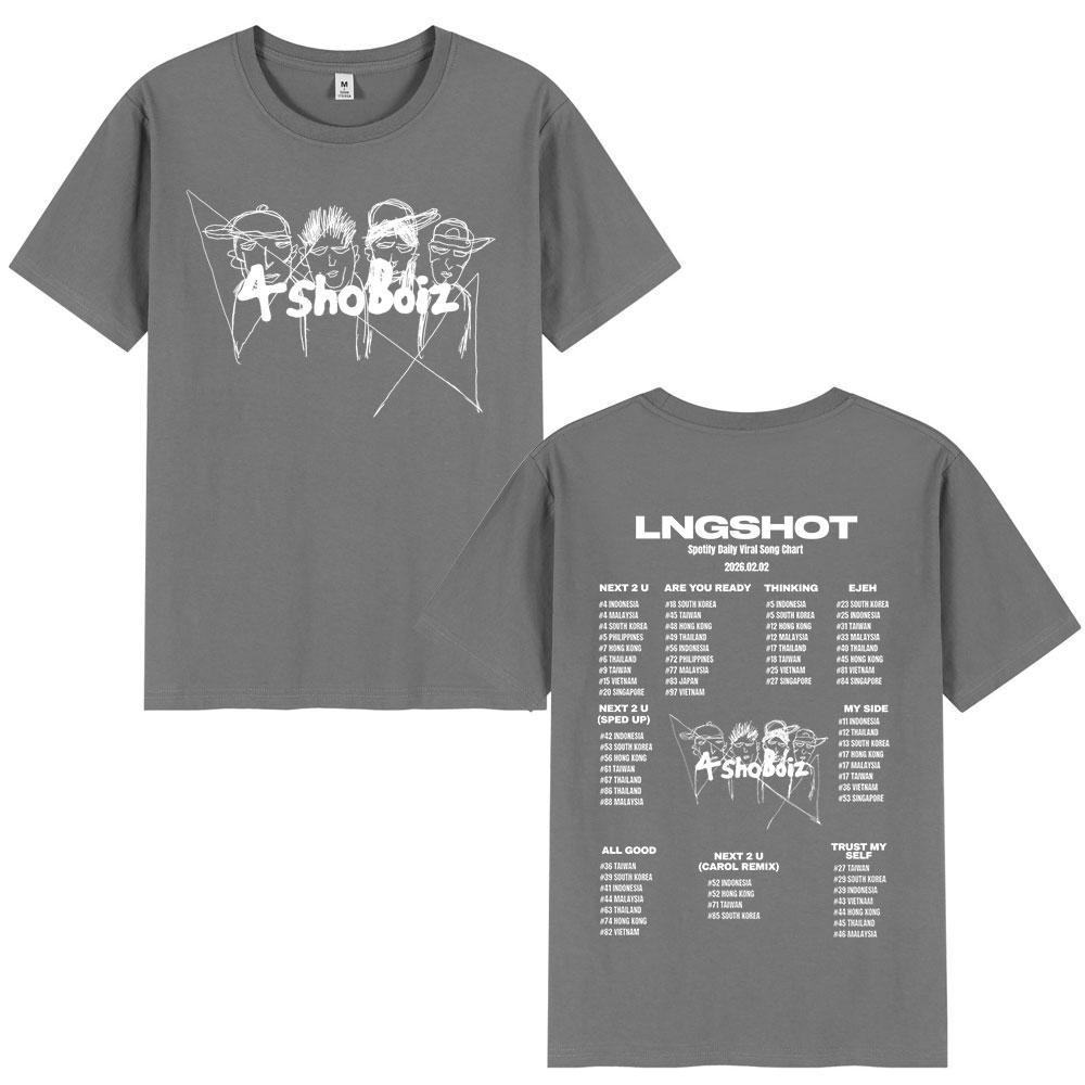 Korean KPOP Group Hip Hop Lngshot Tshirt Summer UNISEXs Retro Fashion Tshirt Casual Short Sleeve Cotton Oversized Tshirt