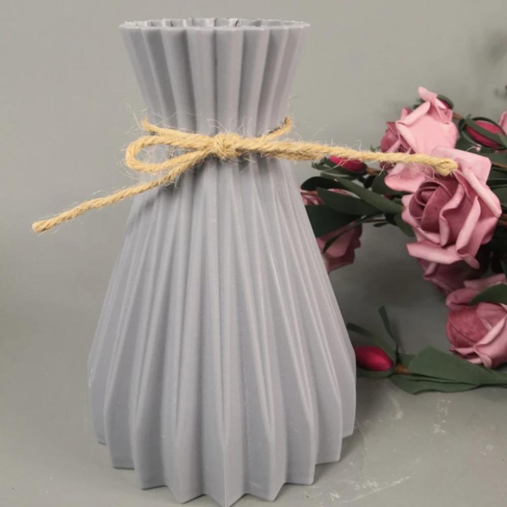 Rattan Living Room Ceramic Flower Pot Plastic Flower Vase Simplicity Flower Vase Imitation Ceramic