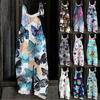 Women's Jumpsuit Christmas Print Casual Loose Vintage Shoulder Strap Cotton Linen