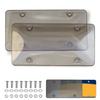 2 Pack Car License Plate Tinted Tag Shield Cover Plastic Clear Protector Car License Plate Frame  Exterior Accessories