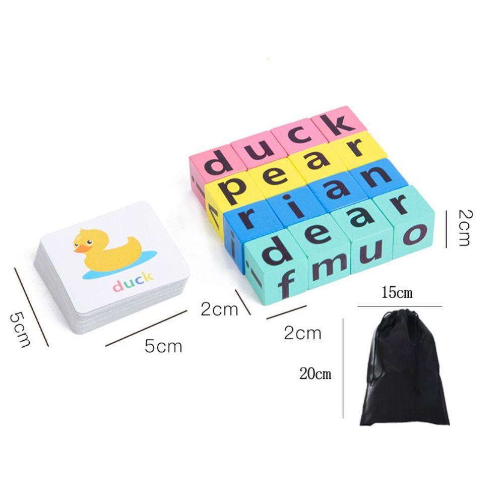Letter Learning Wooden Puzzle Game Alphabet Spelling Game Letter Spelling Block English Words Card