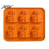 Food Grade Silicone Ice Tray Ghost Cube Mold, 6 Cavity Tray, 3D Decorative Cocktail Shape Flexible Maker, for Halloween Whisky Cocktails Large Maker