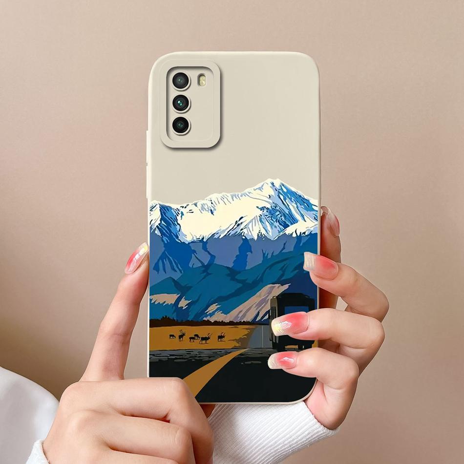For Poco M3 Pro Case Cartoon Soft Liquid Silicone Full Coverage Anti Drop Phone Shell For Xiaomi Poco M 3 Pro M3Pro Bumper Funda