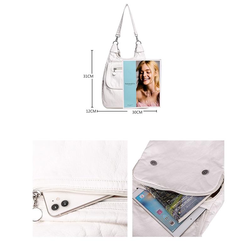 Многофункциональные белые рюкзаки Модные вымытые из мягкой ПУ кожи Рюкзак против кражи Большая вместимость Школьная сумка для девочек-подростков CLE