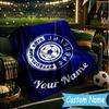 Custom Name Football Club Orenburg Emblem Flannel Blanket, Use for Birthday/Holiday Gift, Soft Blanket for Sofa/Bed/Camping/Office, Home Decor