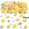 50/90Pcs Mini Random Artificial Silk Flower Heads For Home Room Decoration Fake Rose Peony DIY Wreath Mother's Day Wedding Decor