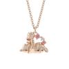 Серебряное ожерелье с подвеской «Винни-Пух» с розовым золотом и медовым кубическим цирконием VPCDSW0053 [Disney]