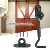 Stainless Steel Barn Door Lock Black Hook Eye Latch Accessory Sliding Door Latch  Cabinet Doors