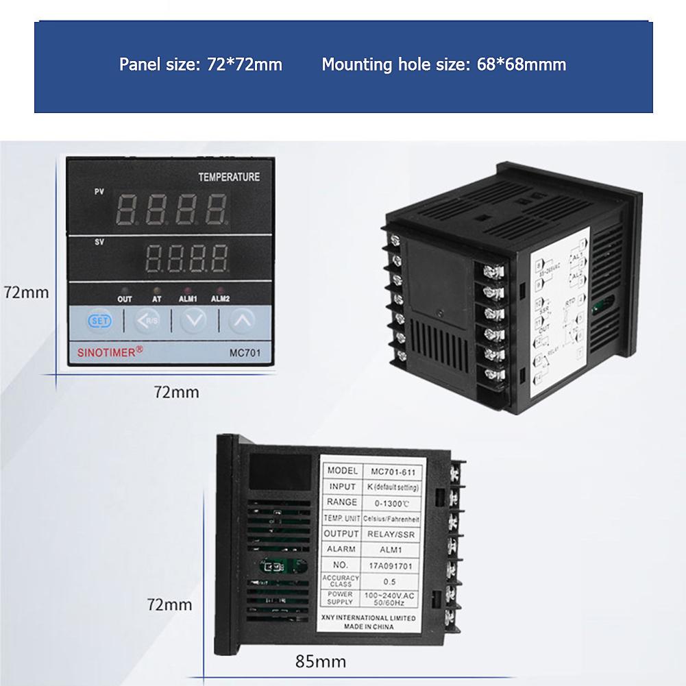 Двойной цифровой ПИД-регулятор температуры, термостат, термопара