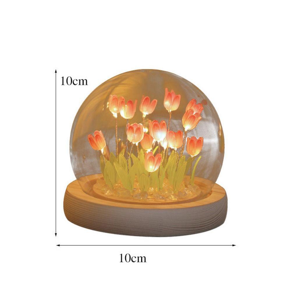 Day Gift Home Ornament Artificial Flower Luminous Table Lamp Bedside Sleep Lights Tulip Night Light