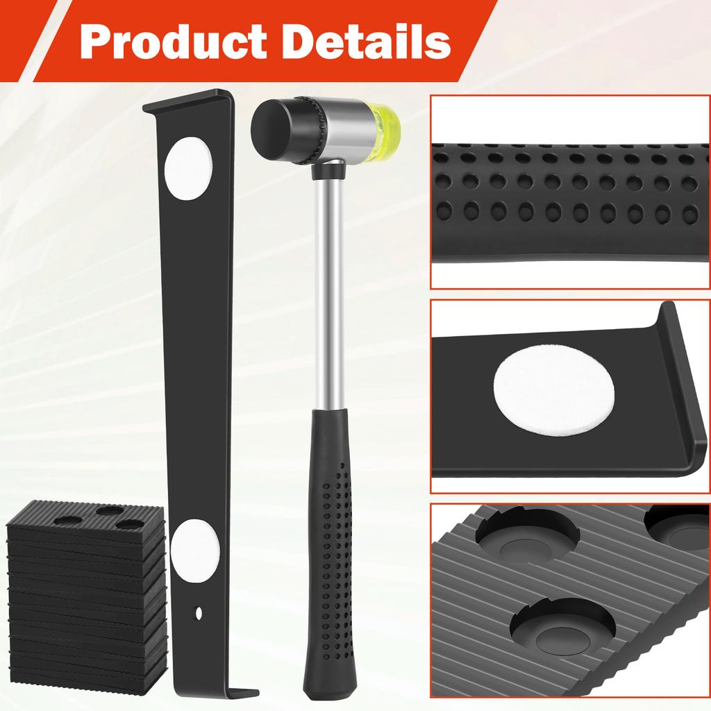 23 шт. Инструмент для укладки ламината, набор для укладки пола с 20 шт. прокладок, набор инструментов для пола, сверхмощная тяговая планка