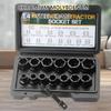 14Pcs/set Bolt & Nut Remover Set Steel Bolt Extractor Tool with Solid Storage Case Damaged Remover Extractor Socket Tool