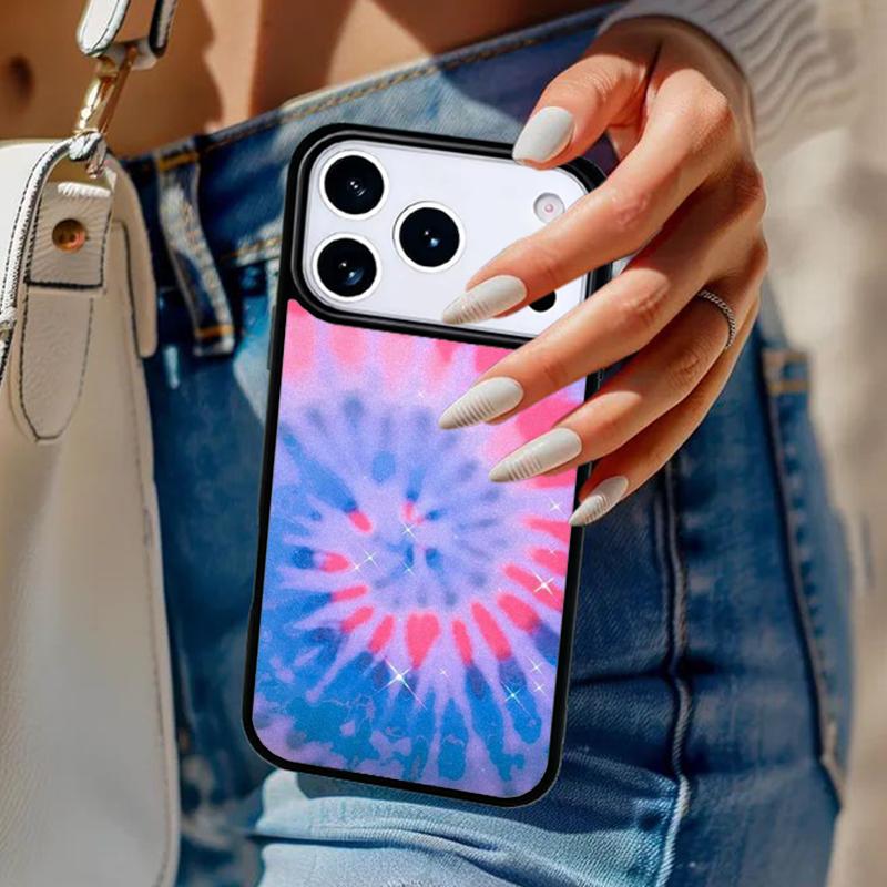 Синий чехол с тай-дай для iPhone 17 Air 14 15 13 12 Max Чехол для Apple 14 15 16 16e 11 Pro Max Plus Coque