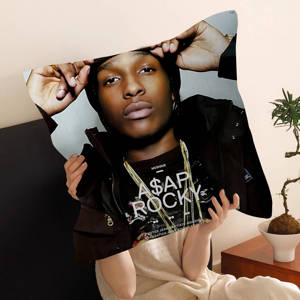 Подушки с принтом рэперов A-ASAP R-Rocky Мультяшные Декоративные для дивана Домашние Двусторонние Короткий плюш Милые Наволочки