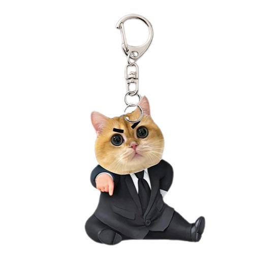 1 шт/3 шт брелок для ключей с изображением кота акриловый мультяшный костюм кота брелок для рюкзаков сумок сотовых телефонов украшения