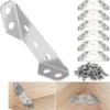 100 Pcs Corner Braces Joint Stainless Steel Angle Code Corner Bracket Trapeziform Angle Code Shelf Support Fastener With Screw