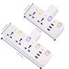 Plastic Universal Power Strip Multi-function Overload Protection USB Quick Charge White Multi Socket Extension Socket Power