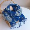 Direct Supply Imitation Batik Pure Linen Breathable Material Sunscreen Scarf Warm Printed Shawl Retro Silk Scarf