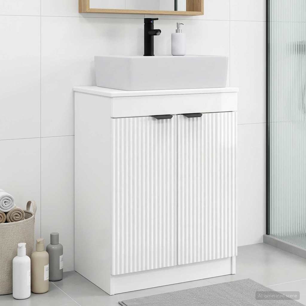 Bathroom Vanity with Sink High Gloss White