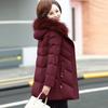 Fashionable Mom's Winter Cotton Jacket with Faux-fur for Middle-aged and Elderly Women