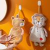 Hand Towel Coral Fleece Wipe Towel Cartoon Bear Lion Fox Dog Design Soft Absorbent Cleaning Cloth for Home