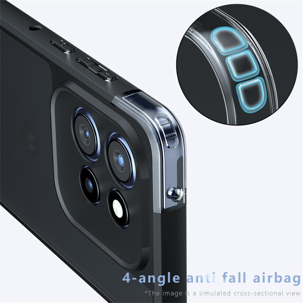 Для Motorola Edge 50 Neo 5G/Moto S50 5G/Thinkphone 25 5G Чехол Кожаный на ощупь ТПУ+ПК Матовый Чехол для телефона, Прозрачный черный