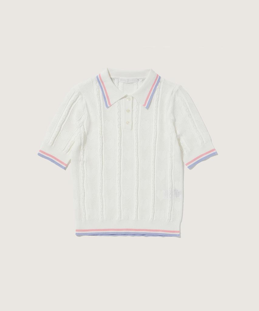 PLAC WOMEN Knit Polo Shirt Ivory