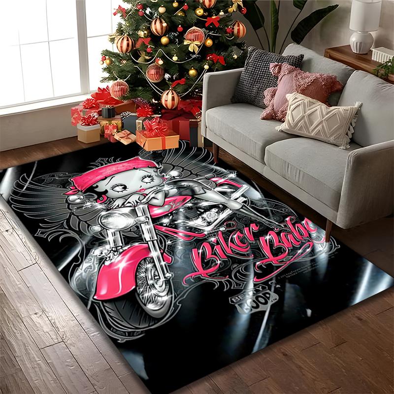 1pc Digital Printed Chair Rug for Home Office Use, Betty Boop Carpet Appropriate for All Seasons, Soft Area Carpet