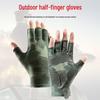 Мужские весенне-летние рыболовные перчатки: Защита от солнца, Противоскользящие, Износостойкие, Дышащие, Крутой камуфляж, Ледяной шелк, Половина пальца.