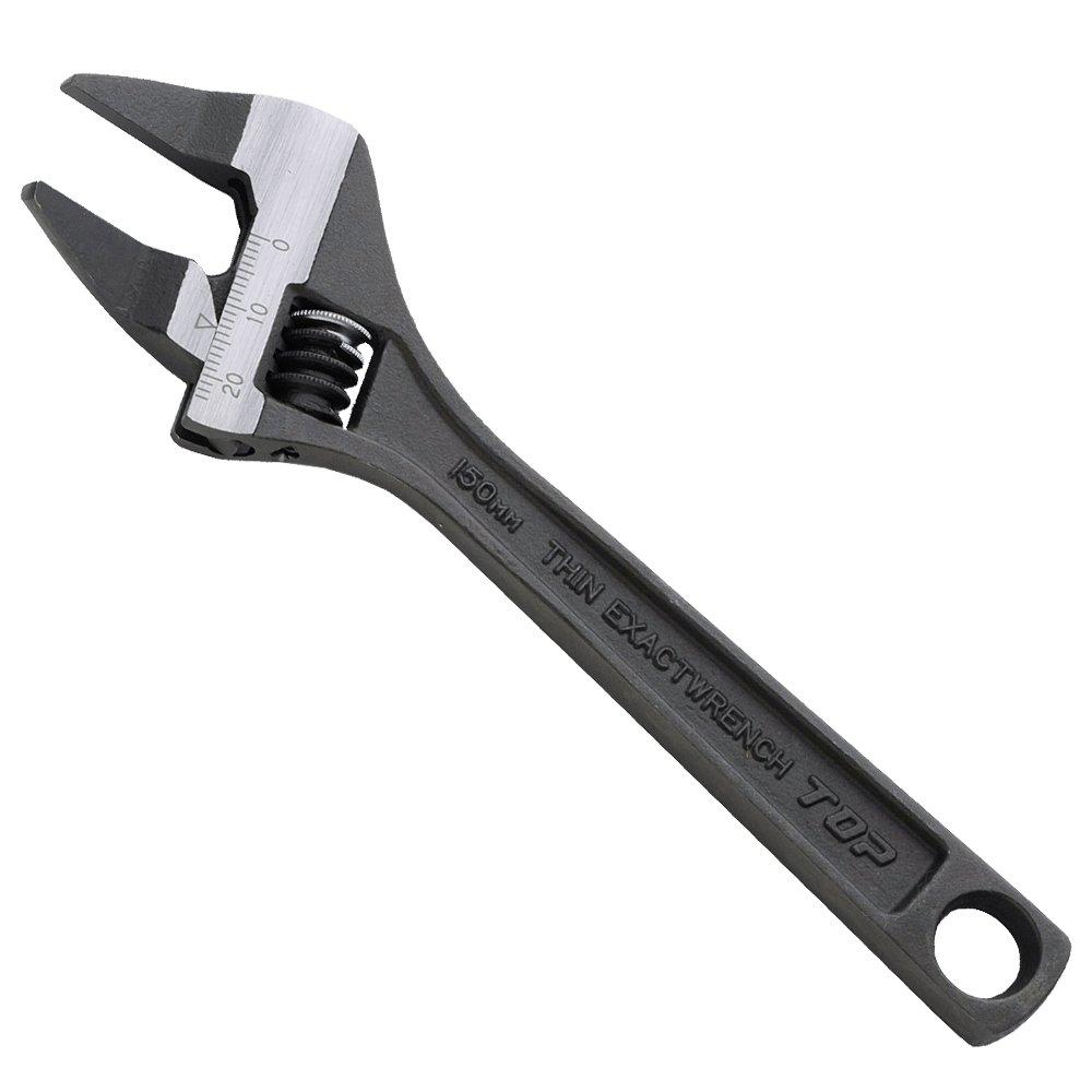 TOP HT-150B Thin-Jaw Adjustable Wrench, 20-Degree Bent Head, 0-20mm Opening, 3.7mm Tip