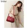 Women New Premium Soft Leather Crossbody Bag New Vintage Leather Large Pocket Multi-Compartment Shoulder Bag