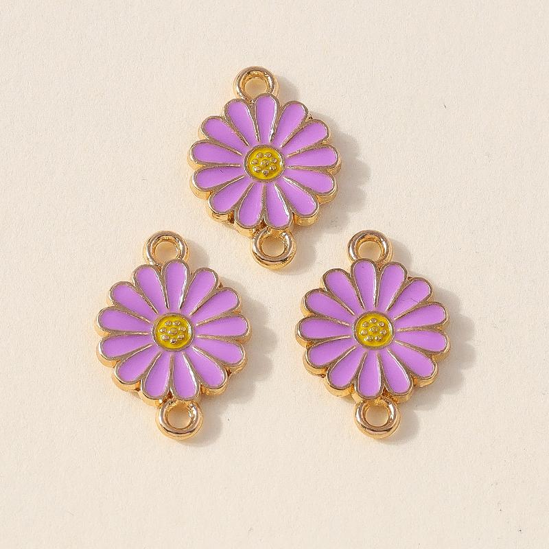 Лесли 10 шт. Красочные подвески в виде цветка ромашки с двумя отверстиями для изготовления ювелирных изделий, браслета, ожерелья, брелока своими руками, кулона