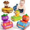 Children's Toy Infant 18 Month Cartoon Push and Go Car, 4pcs Deluxe Set. Hand Eye Coordination, Durable Material, Indoor and Outdoor Toy Cars