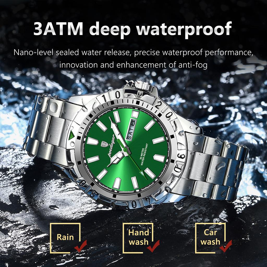 Luxury Man Watch Waterproof Luminous Date Week Men Watch Casual Male Clock Stainless Steel Sports Men's Quartz Watches