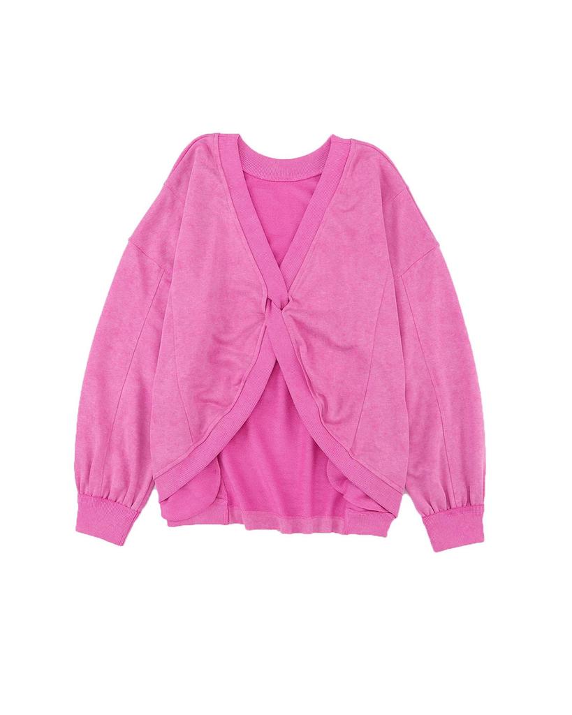 Azura Exchange Twist Open Back Oversized Sweatshirt