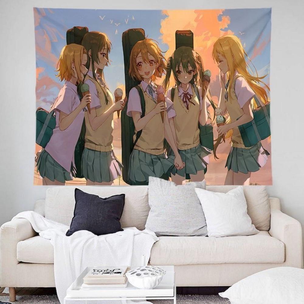 Ткань для фона LightOn Girls, двумерная девушка, украшение для спальни, общежития, атмосфера у кровати, аниме-гобелен