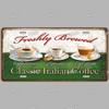 Metal Tin Signs Coffee License Plate Vintage Metal Plaques Retro Tin Plate for Cafe Kitchen Home Living Room Door Wall Art Decor