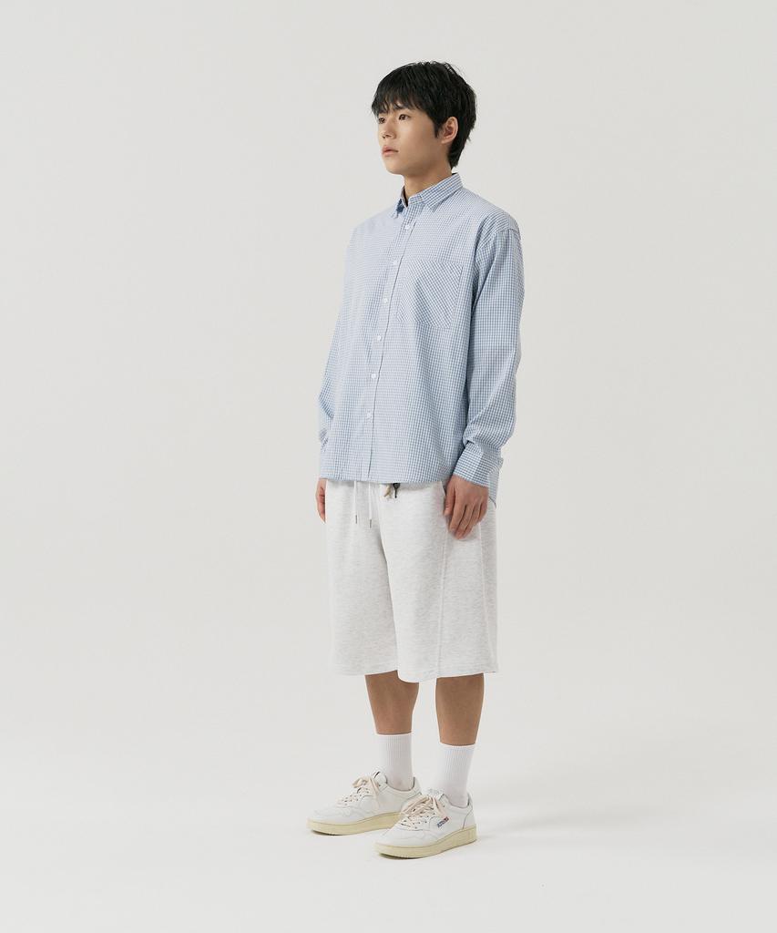 GNOK Curved Sweat Shorts [White Melange]