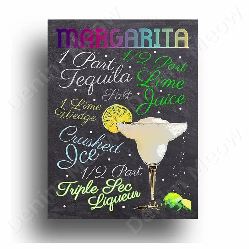 Old Cabun Vintage Metal Tin Sign, Purple Rain Cocktail Decorative Poster, Pisco Sour Mojito Retro Plaque, Bar, Home Wall Decor