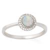 Handmade Silver Ring 'Goddess Opal' White Silver (rhodium) - 8 Mm