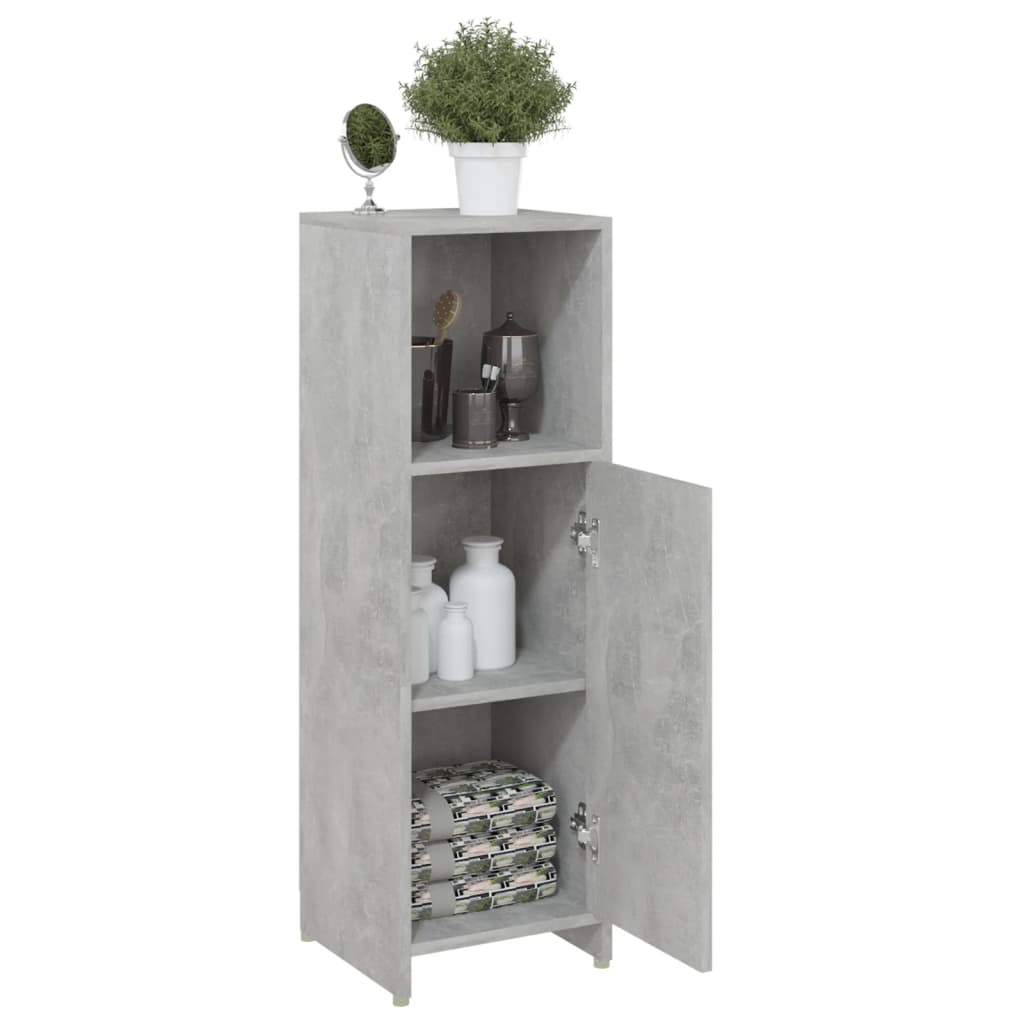 Bathroom Cabinet Concrete Grey 30 x 30 x 95 cm Particleboard