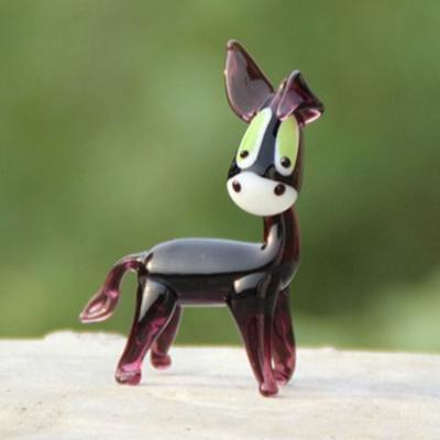 Миниатюрные поделки с ослами Милая стеклянная фигурка животного Современные хрустальные фигурки ослов Домашний декор