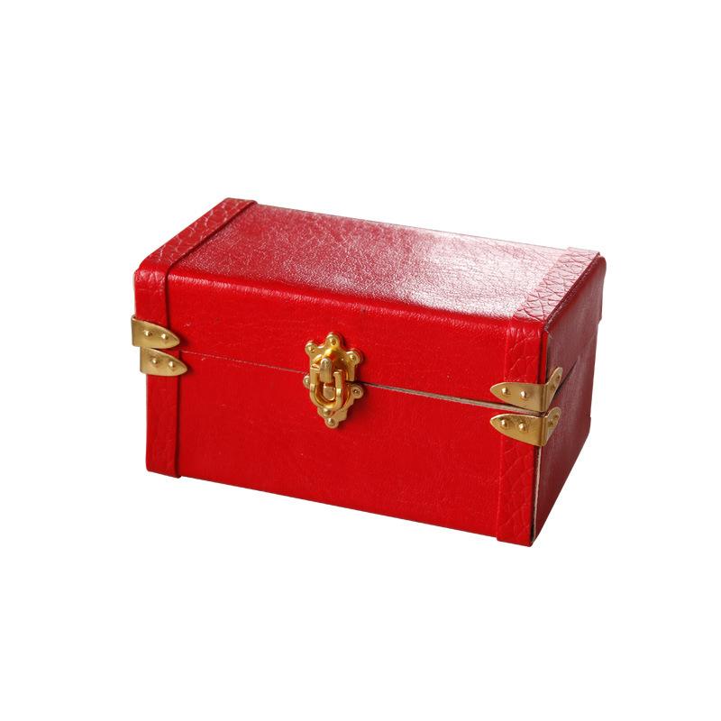 1:12 Dollhouse Miniature Suitcase Vintage Leather Luggage Box Storage Box Home Model Decor Toy Doll House Accessories