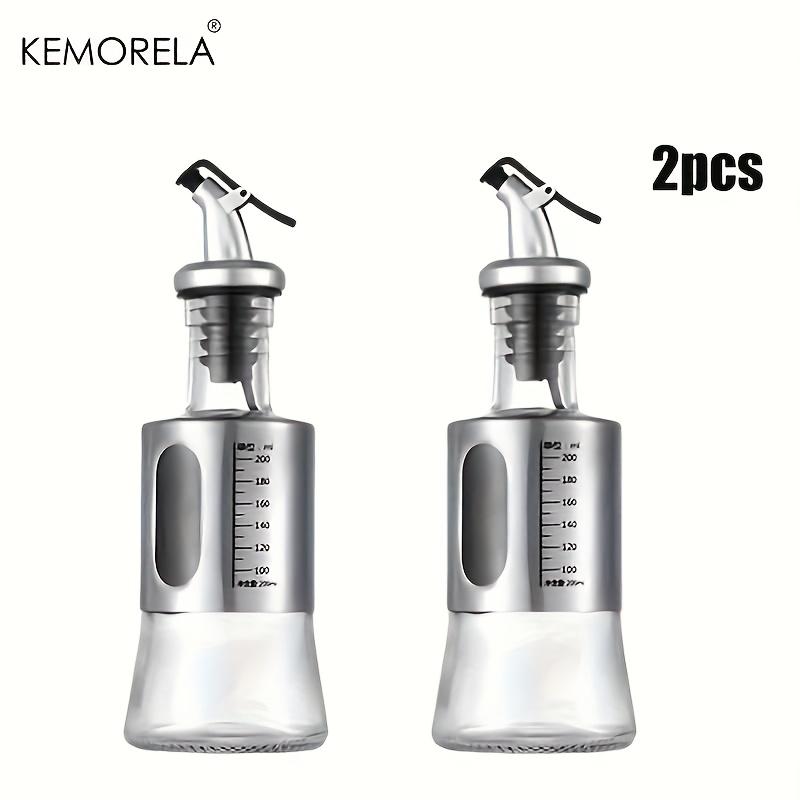 1/2PCS Glass Oil Bottle Olive Oil Dispenser Switch with Scale Sauce Seasoning Container Kitchen Outdoor Barbecue Supplies