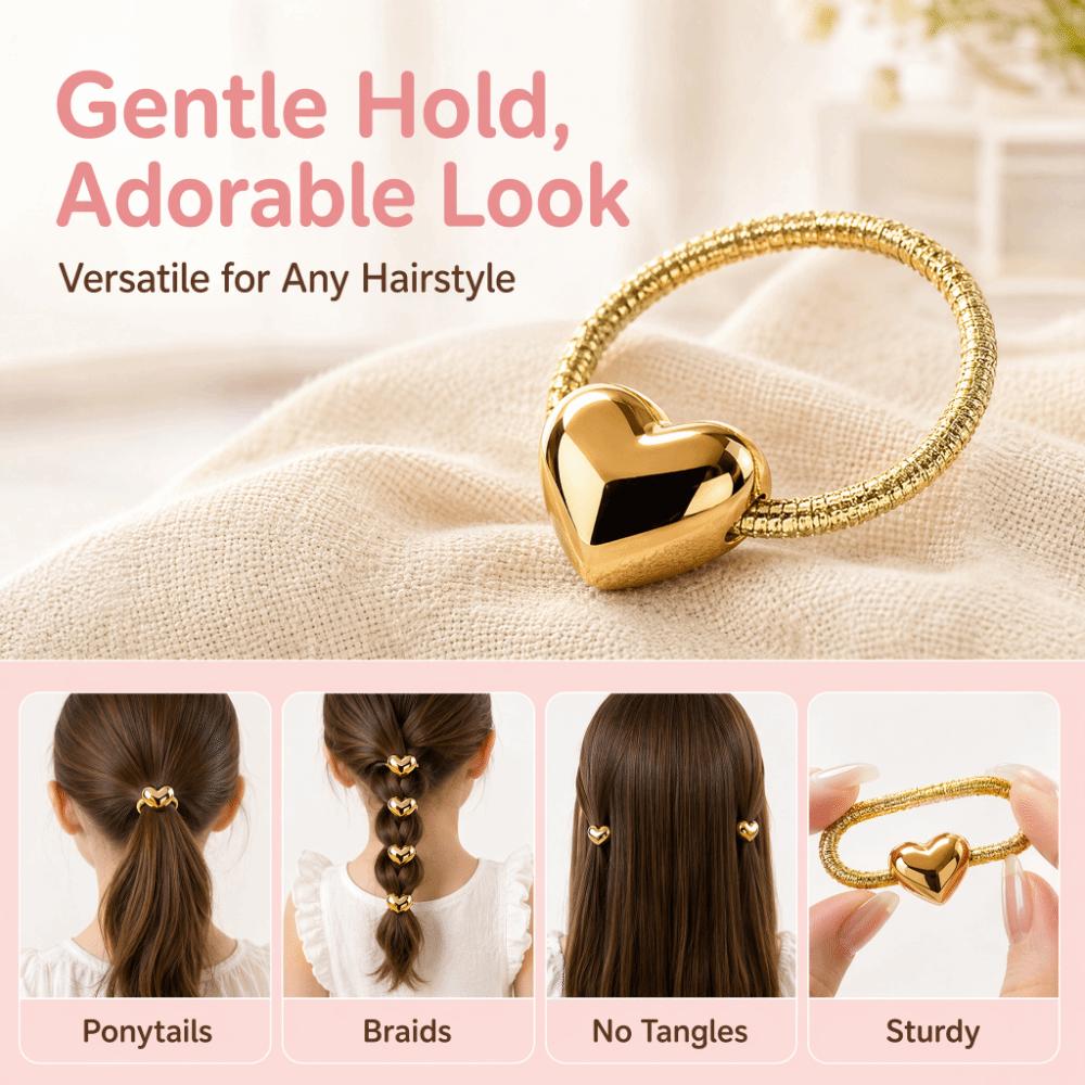 10pcs No Harm Children's Headband Set Heart Shaped Hairband Hair Ring Set Girl Hair Accessories